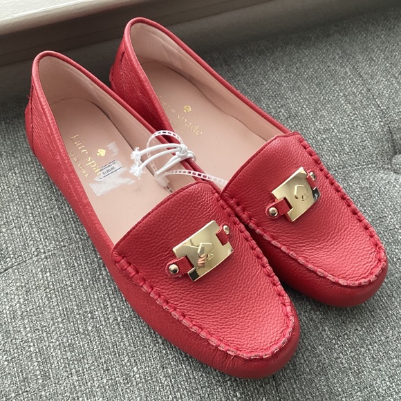 Kate Spade New York Carmen Red Leather Loafers, size 8 - Picture 1 of 10